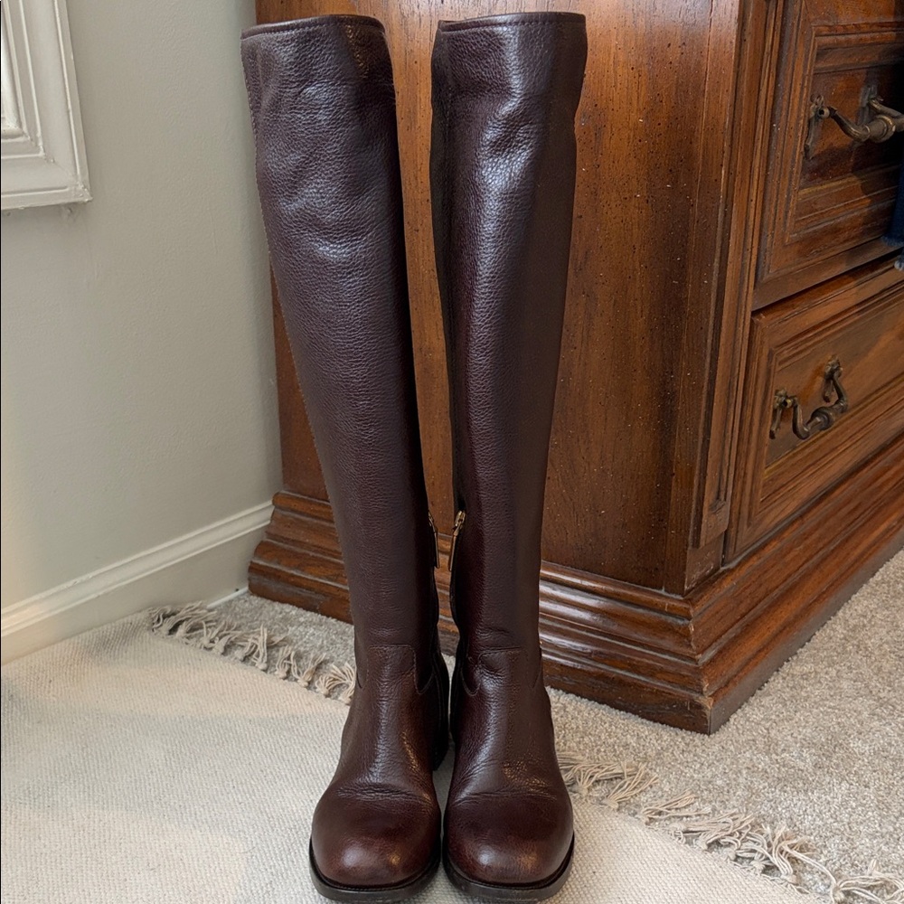 Prada Dark Brown Over the Knee Boots